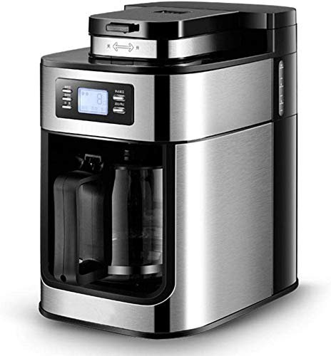 CVNIMV Macchina per caffè Americano programmabile da 10 Tazze con caffettiera, caraffa in Vetro e Pulsante Touch Silenzioso, Macchine da caffè con Decorazione in Acciaio inossi