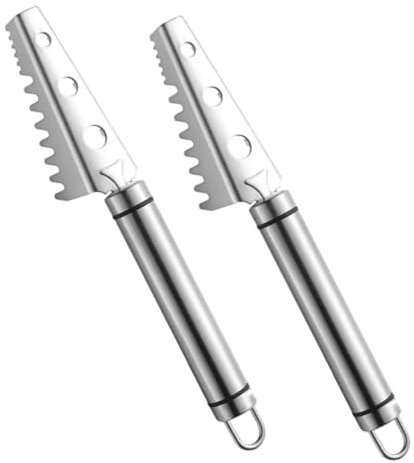 OFFSCH Raschietto per Pesci in Acciaio Inossidabile Kit di Strumenti Pulizia del Pesce Rimuovi-Scale E Pelle del Pesce Strumento Manuale