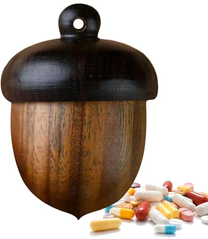 Pillendose – Pillendose – Tragbare Pillendose aus in Form von Kiefernnüssen | Pillen-Organizer, niedliches Schmuck-Zubehör, Medizin-Organizer für Handtaschentasche als Anhänger