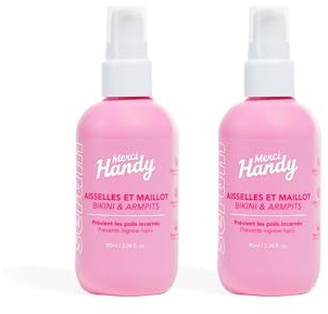 Merci Handy - DUO Sérum Corporel Bikini Aisselles & Maillot 90ml x 2 - Soin Post-Rasage - Réduction des Poils Incarnés - Apaise les Irritations - Hydratation Profonde et Absorption Rapide