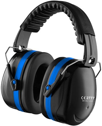 GUKOY Cuffie Antirumore per Adulti, Protezione dell'udito SNR 33dB per Tiro, Cuffie Antirumore per Autismo, Protezioni Auricolari Regolabili per Uomo e Donna, Blu