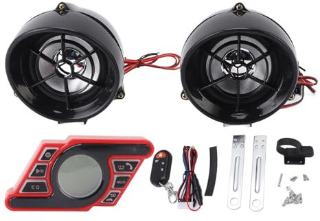 Zohisin Motorcycle Speaker System With Theft Alarm Handsfree Call Voice Navigation Radio Music Playback USB Memory Card Phone Charging Remote Control For Motorcycle Stereo Sound System