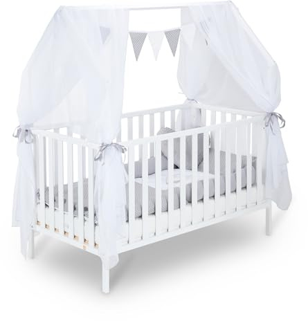 FabiMax Kinderbett Hausbett Schlafmütze, 70x140 cm, Komplettset (Matratze Comfort, Komplettset Graue Punkte)