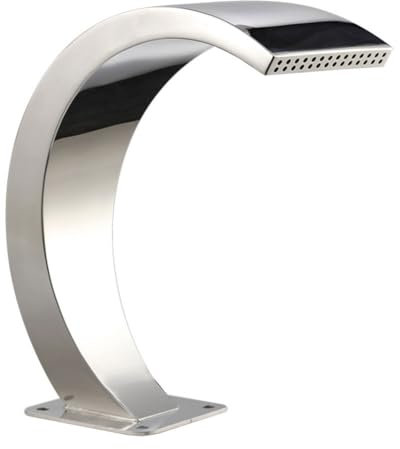 BOTOWI 304 Fontana per Piscina in Acciaio Inox per Piscine interrate Giardino Cascate all'aperto Scenografia a strapiombo Stagno Caratteristica dell'Acqua 23,6 x 11,8 x 25,6 Pollici