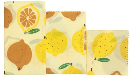 Fogli Per Alimenti,Pellicola in Cera d'Riutilizzabile - 3 Pezzi Accessori Naturali per Conservazione Alimenti da Picnic Barbecue Escursioni