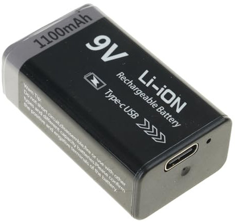 Batteria ricaricabile 9V 6F22 800mAh/1100mAh con cavo di tipo C per gli appassionati di elettronica e più batterie di elettronica di consumo