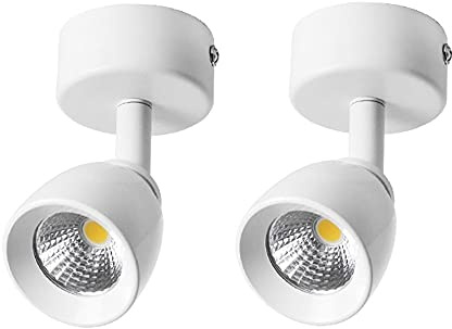 Mini faretto LED da Incasso a Parete per Interni da 3 W, Regolabile a 360 °, da soffitto/Illuminazione COB a Montaggio Superficiale, Lampada da Parete o faretto LED/Alluminio - Bianco Ted