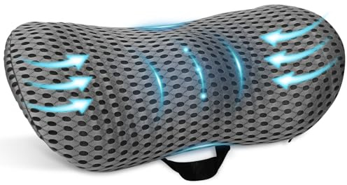 TOSUTOCuscino Lombare Ergonomico in Memory Foam,Supporto Lombare Letto,Cuscino Schiena con Rivestimento Traspirante e Cinturino Regolabile,Supporto Lombare per Auto per Auto,Sedia Ufficio,Letto,Divano