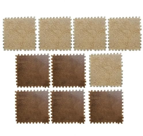 Ineinandergreifende Plüsch-Schaumstoffmatte 10 Teile/Satz 30 * 30 cm Puzzle Teppich Shaggy Platz Flauschigen Fliesen Plüsch Bereich for Salon(Color 18)