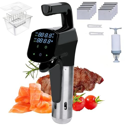 Sous vide-spis – smart nedsänkningscirkulator 1100 W med LED-skärm, komplett kit med 11 L vattentank, vakuumpump, 10 påsar och klämmor för exakt temperaturkontroll