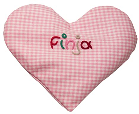 Cojín de calor Corazón con nombres – Cojín de Semillas de colza en diferentes colores – 15 cm x 17 cm tamaño grande – Baby, cojín de espelta Cojín de Semillas, pequeño Regalos, Baby Regalos, regalos nacimiento rosa Rosa Talla:talla única