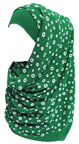 Lina & Lily Blumen Damen Muslim Hijab Kopftuch Schal (Dunkelgrün)