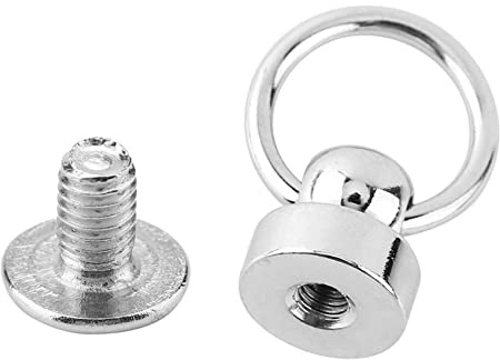 10 Stück 9mm Messing Gewindestifte mit Ring Rundkopf Schraubfüße für Lederhandwerk DIY