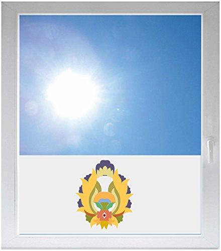 INDIGOS UG - Fensterfolie Blickdicht OrnamentBlume Blüten Pflanze Ranke Tribal - 800x500 mm - Sonnenschutzfolie Fenster - Sichtschutzfolie Fenster Bad, Küche, Fenster, Milchglasfolie