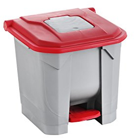 Maya Professional Tools 09104 Poubelle avec pédale et seau intérieur, 30 L, rouge