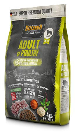BELCANDO Adult GF Poultry [4 kg] getreidefreies Hundefutter | Trockenfutter ohne Getreide mit Geflügel | Alleinfuttermittel für ausgewachsene Hunde ab 1 Jahr