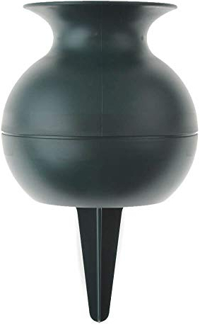 matches21 HOME & HOBBY Grabvase zum Stecken als frostsichere Grabdeko - Grüne Kugelform Friedhofs-Vase in 22 cm als wetterfester Kunststoff Grabschmuck - Erdspieß Blumenvase als schöne Steckvasen