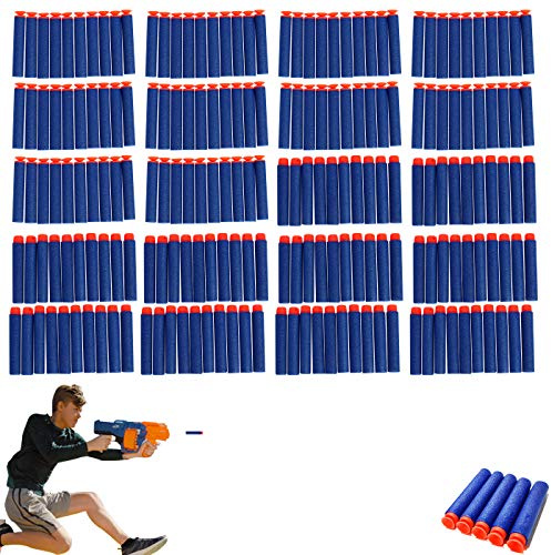 ZoneYan Fléchettes en mousse de recharge, 200 pièces, 7,2 cm, balles de fléchettes en mousse souple, recharge ventouse Bullets, pour N-Strike Elite série enfants jouet pistolet, bleu foncé