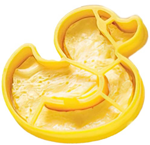 Exultimate Eierform Pfannkuchenform für Kinder, antihaftbeschichtete Silikon-Eierform, Gummiente, Gelb, 1 Stück