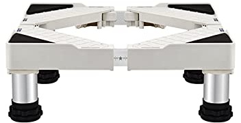 Kühlschrank-Waschmaschinensockel Rutschfester Stoßdämpfungs Waschmaschinen-Untergestell Sockel Länge 50-75cm Waschmaschinensockel Stand für Trockner oder Gefrierschrank (4 Legs,14-17cm)