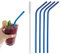 LSC 4 Pcs Metal Straws Reusable Drinking Straws Stainless Steel Straw with Cleaning Brush for Smoothie, Milkshake, Cocktail and Hot Drinks Bendy Straws 4 Pcs Blue
