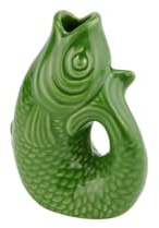 Gift Company Vase Monsieur Carafon XS, Dekovase in Fisch-Form, Steingut, Green Bay, 13 cm, 1087402008