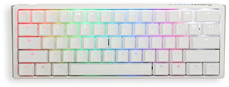 Ducky One 3 Classic Pure White Mini Gaming Tastatur, RGB LED - MX-Blue (US)