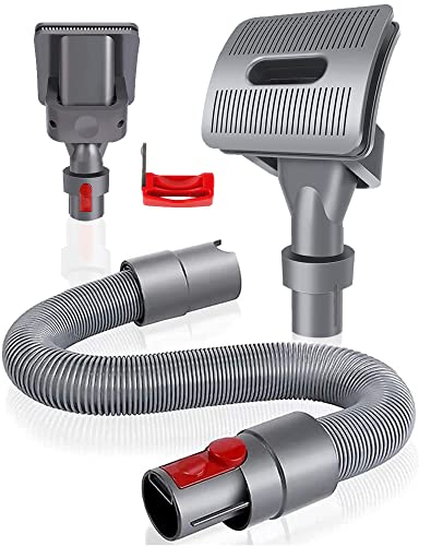 TPDL Groom Hundebürste für Dyson Staubsauger, Hunde Tierhaarbürste Aufsatz mit Verlängerungsschlauch und Adapter für Dyson V11 V10 V8 V7 3pcs-pet Grooming Kit