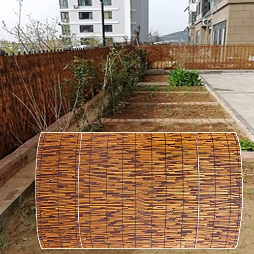 KDDFN Schilfzäune für den Garten,Patio-Sichtschutz-Panels,Natürlicher Umweltfreundlicher Schilfzaun,Heimtextilien,für Hof,Garten,Balkon,Anpassen (60x600cm/2x20ft)