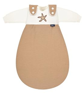 Alvi Baby Mäxchen Sacco nanna originale, 3 pezzi, sacco a pelo esterno e due sacchi interni, sacco a pelo per bambini, traspirante, per tutto l'anno, Gots Starfish, 80/86 cm