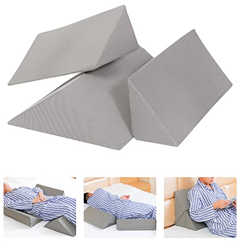Fanwer Bed Wedges & Body Positioners (3 in 1), 40 Degree Wedges for Bed Positioning,Positioning Pillows for Elderly, Wedge Pillow for Bed Sores, Side Sleeping, After Surgery, Knees Elevated,Back Pain