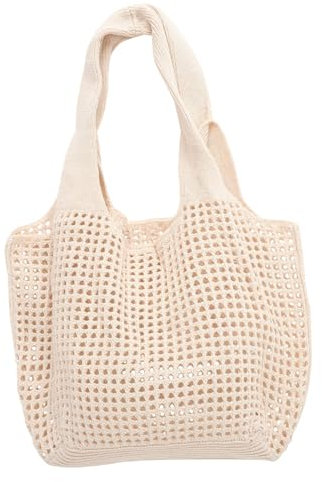 HEMOTON Gewebte Strandtasche Ausgehöhlt Tote Tasche Sommerhandtasche Mit Griff Leicht Vielseitig Für Damen Und Herren