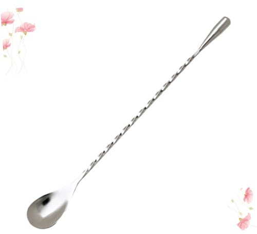 Zerodeko 3piezas Cucharas Inoxidable Mezcladoras Largas para Cócteles Hielo Leche Té y Postres Unidades Antióxido Duradero Práctico