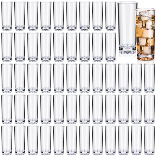 FillTouch Juego de 72 vasos de chupito de 62.4 g a granel, vasos de chupito de plástico transparente, vasos de chupito irrompibles de plástico con base pesada, vaso de chupito para personalizar,