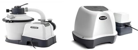 Intex - SX925 2M3/H Filtre À Sable & QS400 Stérilisateur Au Sel pour Piscine Jusqu'à 17M3