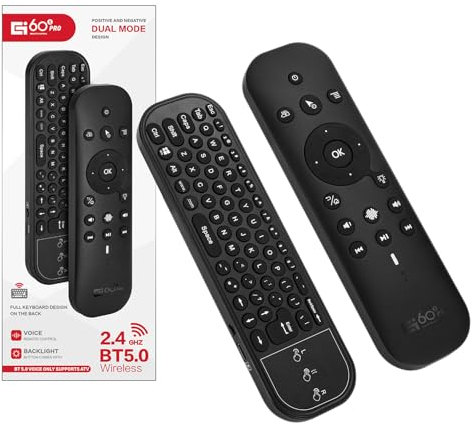 Telecomando Air Mouse, GREVA Telecomando Senza Fili con Funzione Mouse e Tastiera, Telecomando Universale TV per Android TV Box Smart, Computer, Proiettore, Media Player, Mini Tastiera Wireless per PC