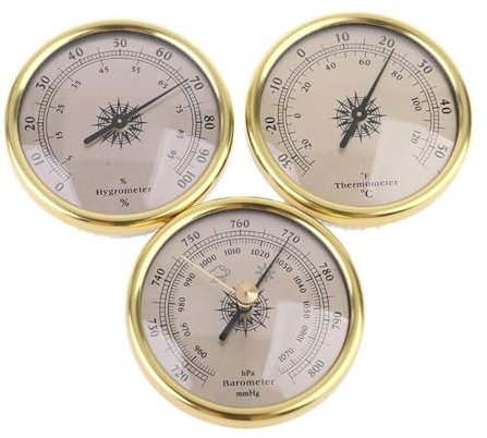 Barometer, Analoge Wetterstation, 3 in 1 Thermometer Hygrometer Barometer, Wandbehang Luftdruckmessgerät Meter