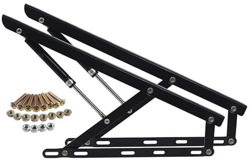 2er-Pack Pneumatische Bett Hebemechanismus, Lattenrost Hebemechanismus für Bett, Klappbett-Hebemechanismus,Stützstange für Bett, Hubscharnier Federmechanismus Gasfedern Hebezubehör(150cm/59in)