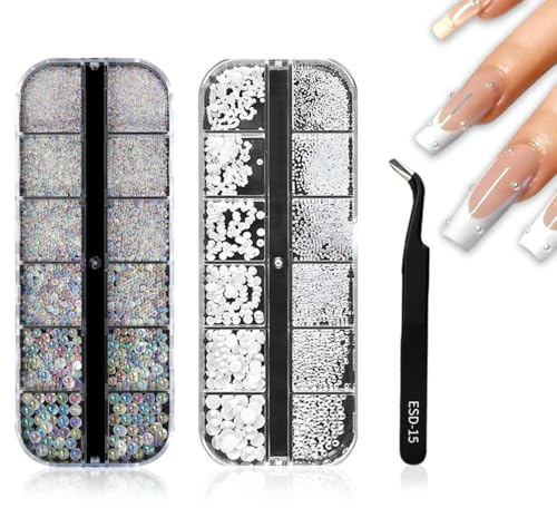 5000 pezzi di strass per unghie strass per nail art fai da te con matita di cera per strass e picker di strass decorazioni per unghie