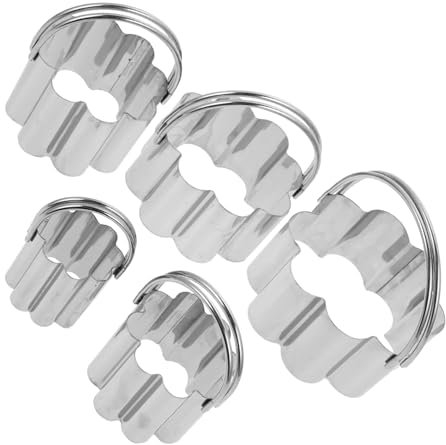FUNOMOCYA 5pezzi Coppapasta Inossidabile Per Mousse Utensili Per Decorazioni e Biscotti Facili Usare e Pratici Per Occasione