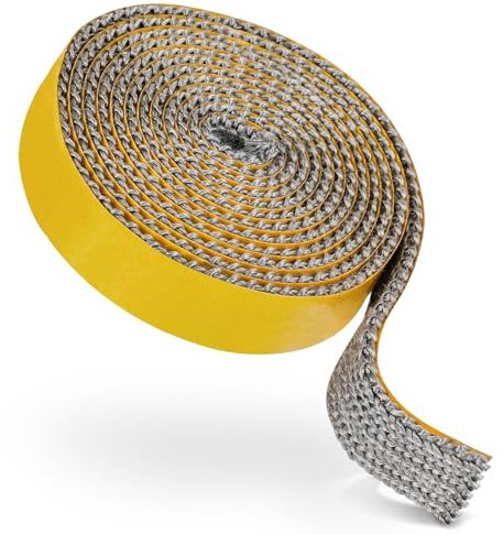 AiQInu Kamin Dichtband,Hitzebeständiger Ofendichtschnur,Selbstklebend Dichtung für Kaminofen,Für Kamine, Schornsteinkocher, Herdrohre, Schornsteintüren, Schornsteinverlängerungen(3 * 20mm*2m)