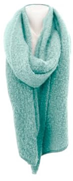 HomeRelax&Style Winter Damen Schal Trapez » Bouclé Damenschal 200x40 cm » Winterschal Trapezschal » Alpaca Touch-Feeling | weich & flauschig Farbe Mint