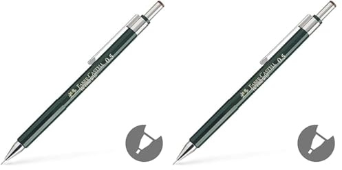 Faber-Castell 136500 - Druckbleistift TK-FINE 9715, Minenstärke: 0,5 mm, Härtegrad HB, Schaftfarbe: grün, 1 Stück (Packung mit 2)