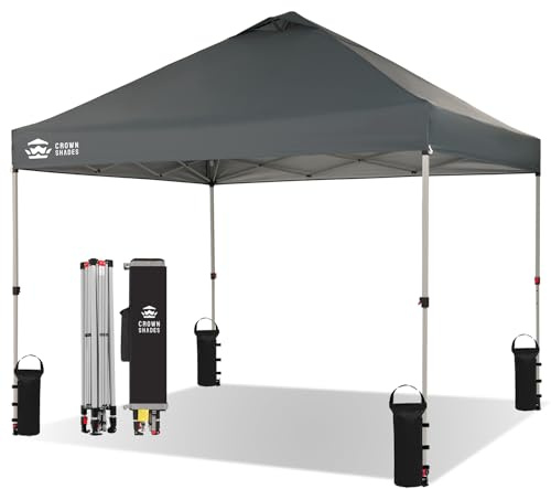 CROWN SHADES Pavillon 3 x 3 m Pop-up Faltpavillon Wasserdicht Stabil | Winterfestes Partyzelt mit UV-Schutz 50+, 3-fach höhenverstellbar, Gartenpavillon mit Tragetasche