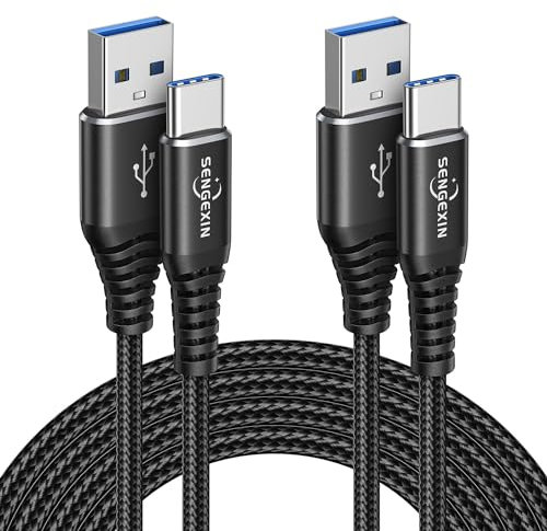 Cavo USB Type-C [2 Pezzi, 3M],Extra lungo Cavo USB C Nylon Ricarica Rapida Compatibile con Samsung Galaxy S24 S23 Ultra S22 S21 S20 Plus S10,A55 A33 A25 A15 A14,PS5,Huawei P40 P30,Redmi,Moto
