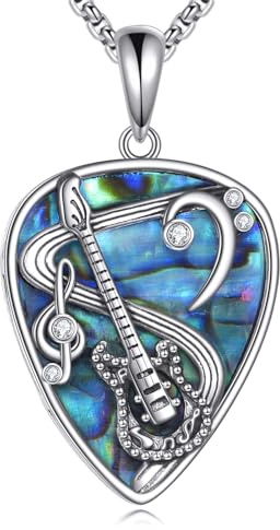ONEFINITY Keltische/Huhn/Dragonfly/Blitz/Marien/Pferde/Gitarre Plektrum/Drachen Kette 925 Sterling Silber Abalone Anhänger Halskette Schmuck Geschenk für Frauen Damen