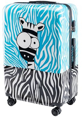 Xonic Reisekoffer – Koffer groß mit Rollen als Hartschalenkoffer – Trolley in Größe M L XL oder im Set Polycarbonat Koffer & Trolleys für Damen, Kinder & Familien (Zebra, L)