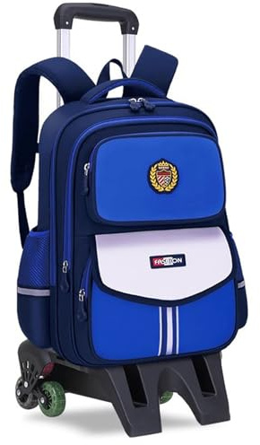 LuminescentDream Schulrucksack mit Rollen,Teens Trolley Rucksack,Treppensteigen,Mehrfarbig,Abnehmbarer Rucksack,Verstellbare Zugstange,6 Räder,für Teenager,Schule,Reisen und Freizeit,für 1-6. klasse