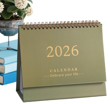 Calendrier de table 2026 12 mois en papier - Décoration d'intérieur pour planification des rendez-vous - Enregistrement quotidien - Vacances - Étudiants, enseignants, chambre à coucher, salon