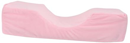 Almohada de Extensión de Pestañas de en Flanela Rosa para Cuello | Almohada de para Extensión de Pestañas, Surco Guía Cervical, Estira la Columna, Uso en Hogar y Salón
